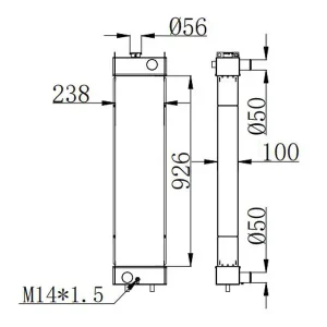 203-03-12221 Water Tank Aluminum Radiator Komatsu Excavator PC130-8
