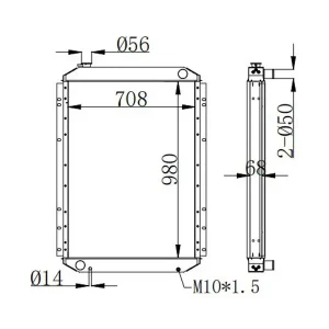 206-03-51111 Water Tank Radiator Komatsu Excavator PC200-5Z PC200-5 PC200-5C PC200LC-5C PC200LC-5
