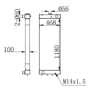 208-03-75111 Water Tank Aluminum Radiator Komatsu Excavator PC400-8 PC400LC-8 PC550LC-8