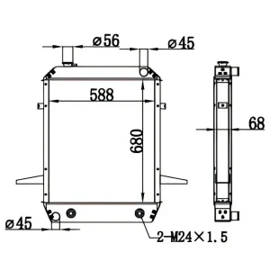 20Y-03-31111 Water Tank Aluminum Radiator Komatsu Excavator PC200-7 PC200LC-7 PC210-7 PC210LC-7 PC230NHD-7K