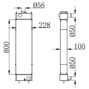 21K-03-71111 Water Tank Aluminum Radiator Komatsu Excavator PC160LC-7 PC160LC-7K