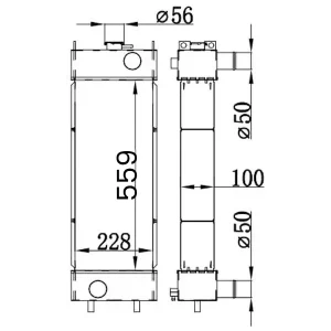 21W-03-42110 Water Tank Aluminum Radiator Komatsu Excavator PC78MR-6 PC78US-6 PC78UU-6