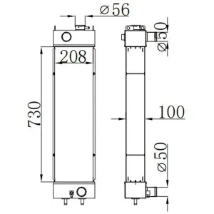 22B-03-13110 Water Tank Aluminum Radiator Komatsu Excavator PC128US-2 PC138US-2