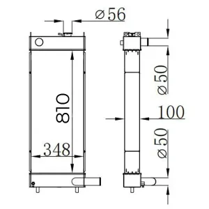 22U-03-22113 Water Tank Aluminum Radiator Komatsu Excavator PC228US-3 PC228USLC-3