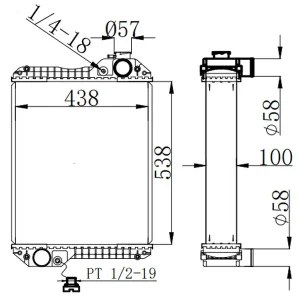 239979A3 Case IH Tractor Radiator CX100 CX90 MX100C 303496A2