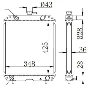 PM05P00013F1 Radiator Kobelco SK20SR SK27SR-3 27SR-5 27SR-3 72281456